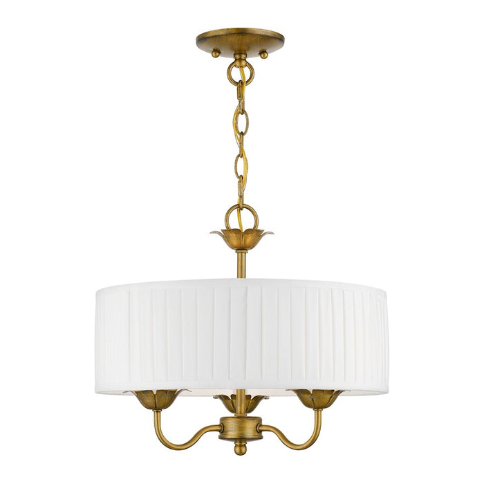 Livex Edinburgh 3 Light Pendant Chandelier, Off-White/White