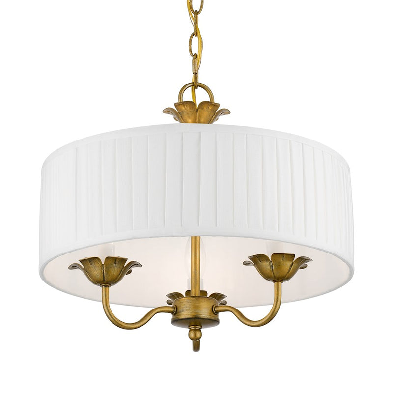 Livex Edinburgh 3 Light Pendant Chandelier, Off-White/White