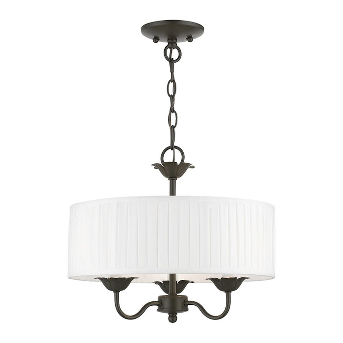 Livex Edinburgh 3 Light Pendant Chandelier, Off-White/White