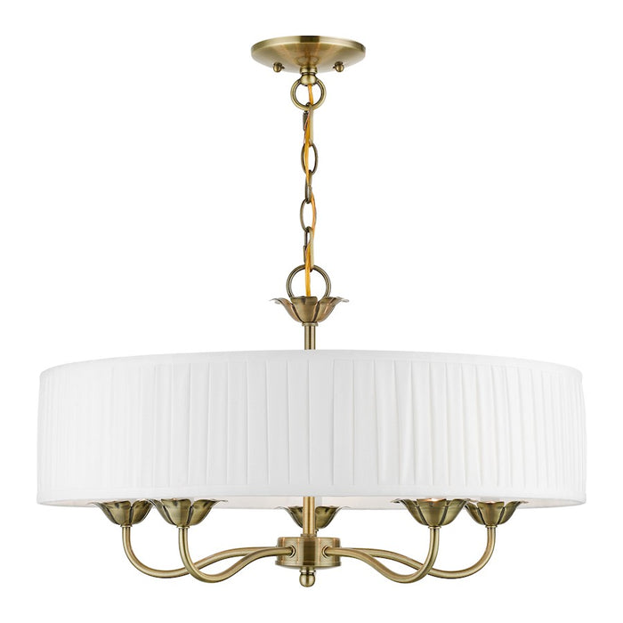 Livex Edinburgh 3 Light Pendant Chandelier, Off-White/White