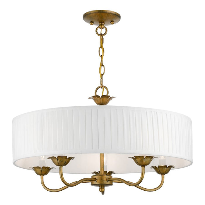 Livex Edinburgh 3 Light Pendant Chandelier, Off-White/White
