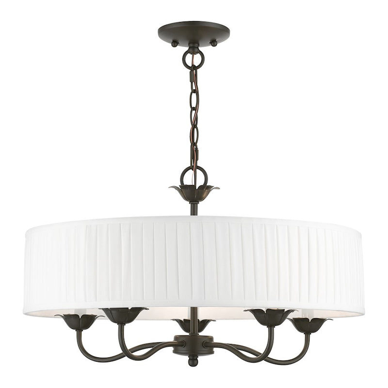 Livex Edinburgh 3 Light Pendant Chandelier, Off-White/White