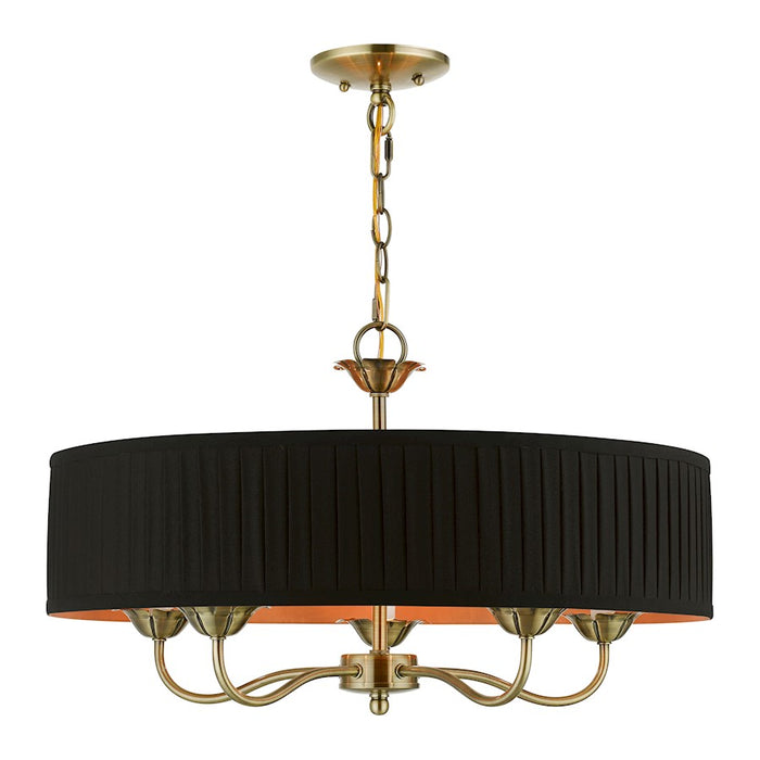 Livex Harrington Pendant Chandelier, Black/Orange