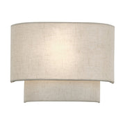 Livex Manorwood 1Lt ADA 11" Sconce, Bronze/Oatmeal/White - 41930-92