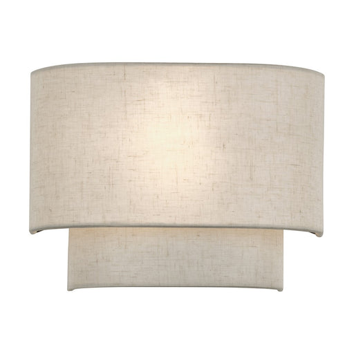 Livex Manorwood 1Lt ADA 11" Sconce, Bronze/Oatmeal/White - 41930-92