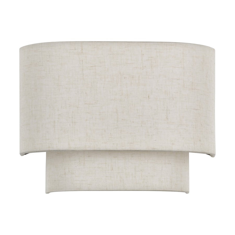 Livex Manorwood 1Lt ADA 11" Sconce, Bronze/Oatmeal/White