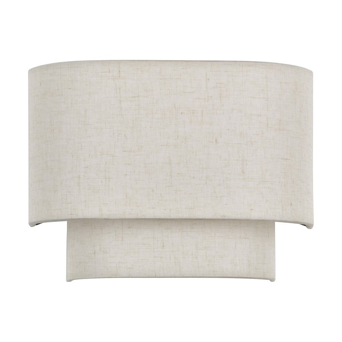 Livex Manorwood 1Lt ADA 11" Sconce, Bronze/Oatmeal/White