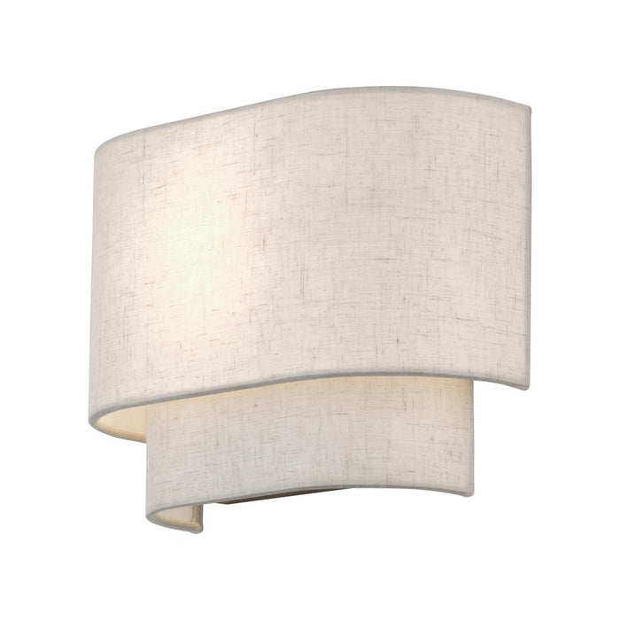 Livex Manorwood 1Lt ADA 11" Sconce, Bronze/Oatmeal/White