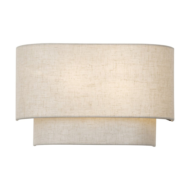 Livex Manorwood 2Lt ADA 13" Sconce, Bronze/Oatmeal/White - 41931-92