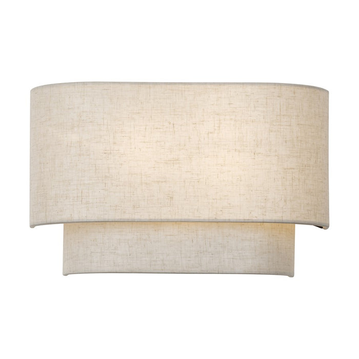 Livex Manorwood 2Lt ADA 13" Sconce, Bronze/Oatmeal/White - 41931-92