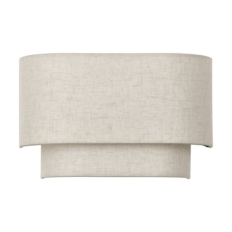 Livex Manorwood 2Lt ADA 13" Sconce, Bronze/Oatmeal/White