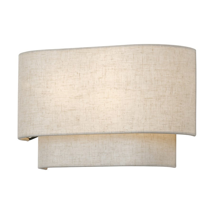 Livex Manorwood 2Lt ADA 13" Sconce, Bronze/Oatmeal/White