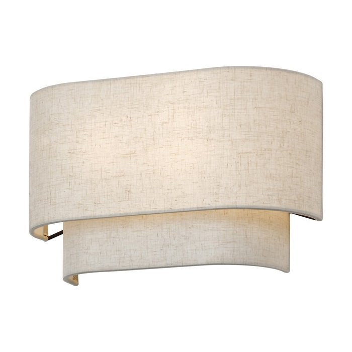 Livex Manorwood 2Lt ADA 13" Sconce, Bronze/Oatmeal/White