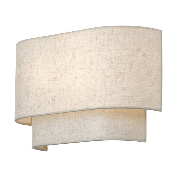 Livex Manorwood 2Lt ADA 13" Sconce, Bronze/Oatmeal/White