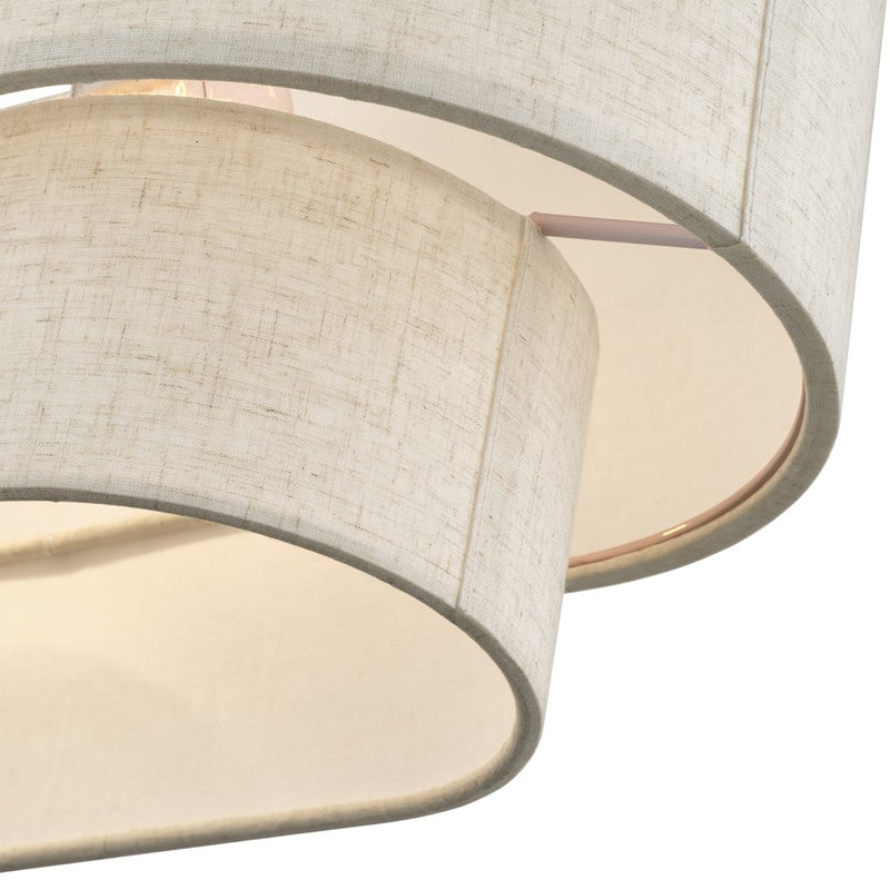 Livex Manorwood 3Lt Medium Chandelier, Bronze/Oatmeal/White