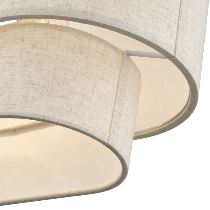 Livex Manorwood 4Lt Large Chandelier, Bronze/Oatmeal/White