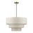 Livex Manorwood 5Lt Medium Pendant Chandelier, Brass/Oatmeal/White