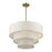Livex Manorwood 5Lt Medium Pendant Chandelier, Brass/Oatmeal/White