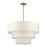 Livex Manorwood 8Lt Large Pendant Chandelier, Brass/Oatmeal/White
