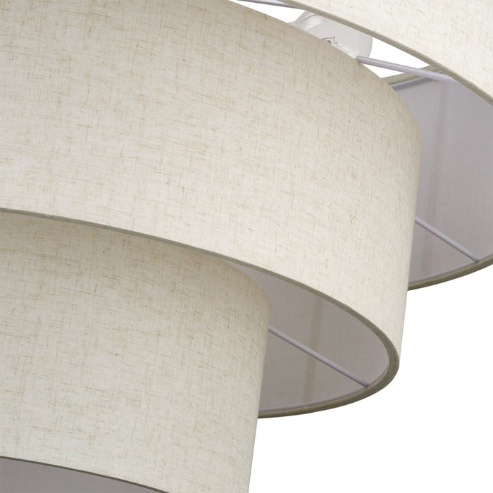 Livex Manorwood 8Lt Large Pendant Chandelier, Brass/Oatmeal/White