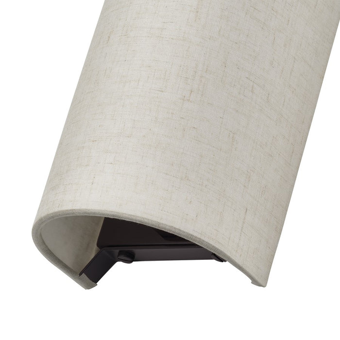 Livex Manorwood 1Lt ADA 5" Sconce, Bronze/Oatmeal/White
