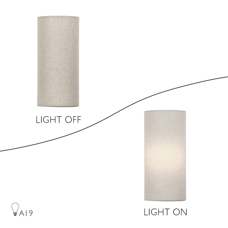 Livex Manorwood 1Lt ADA 5" Sconce, Bronze/Oatmeal/White