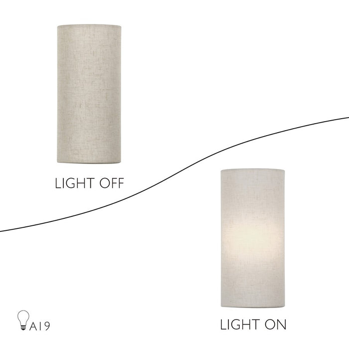 Livex Manorwood 1Lt ADA 5" Sconce, Bronze/Oatmeal/White