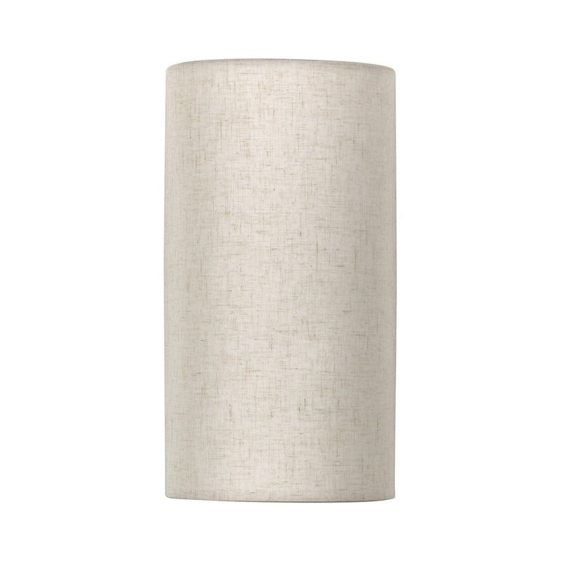 Livex Manorwood 2Lt ADA 7" Sconce, Bronze/Oatmeal/White