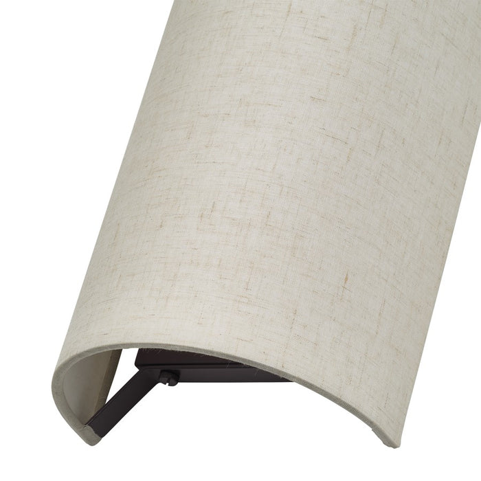 Livex Manorwood 2Lt ADA 7" Sconce, Bronze/Oatmeal/White