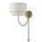 Livex Manorwood 1Lt Swing Arm Wall Lamp, Brass/Oatmeal/White