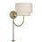 Livex Manorwood 1Lt Swing Arm Wall Lamp, Brass/Oatmeal/White