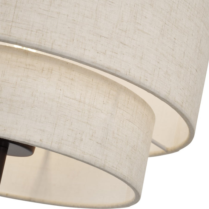 Livex Manorwood 1Lt Swing Arm Wall Lamp, Bronze/Oatmeal/White