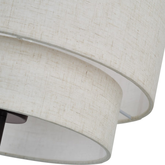 Livex Manorwood 1Lt Swing Arm Wall Lamp, Bronze/Oatmeal/White