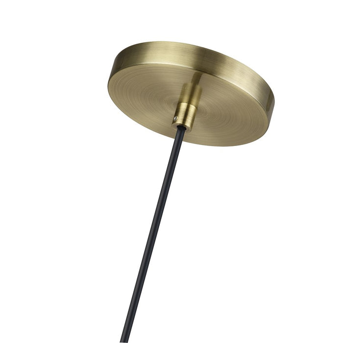 Livex Manorwood 1Lt Pendant, Brass/Oatmeal/White