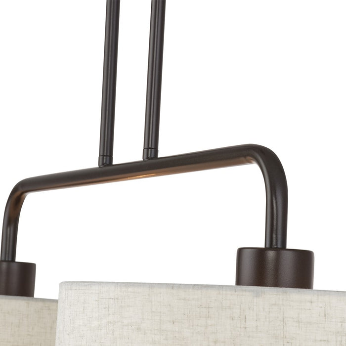 Livex Manorwood 2Lt Large Chandelier, Bronze/Oatmeal/White