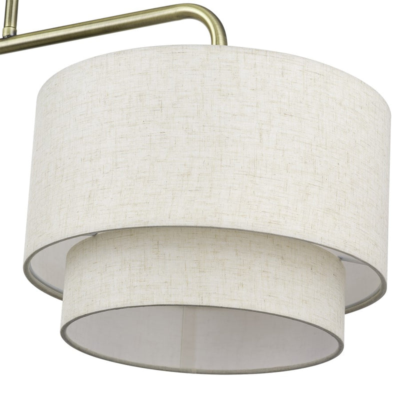 Livex Manorwood 3Lt Extra Large Chandelier, Brass/Oatmeal/White