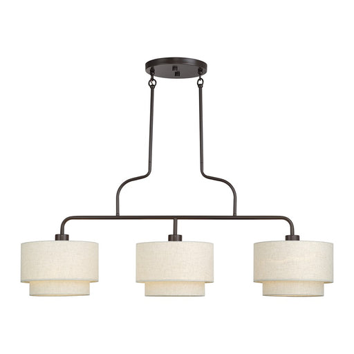 Livex Manorwood 3Lt Extra Large Chandelier, Bronze/Oatmeal/White - 41943-92