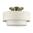 Livex Manorwood 3Lt 9.5" Semi-Flush, Brass/Oatmeal/White