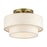 Livex Manorwood 3Lt 9.5" Semi-Flush, Brass/Oatmeal/White