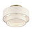 Livex Manorwood 3Lt 9.5" Semi-Flush, Brass/Oatmeal/White