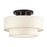 Livex Manorwood 3Lt 9.5" Semi-Flush, Bronze/Oatmeal/White - 41944-92