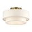 Livex Manorwood 3Lt 10" Semi-Flush, Brass/Oatmeal/White
