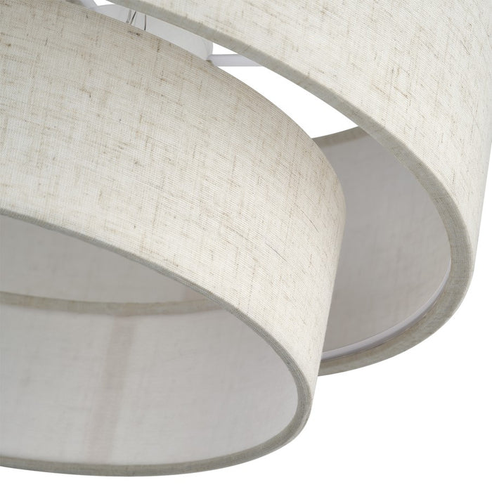 Livex Manorwood 3Lt 10" Semi-Flush, Brass/Oatmeal/White