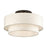 Livex Manorwood 3Lt 10" Semi-Flush, Bronze/Oatmeal/White