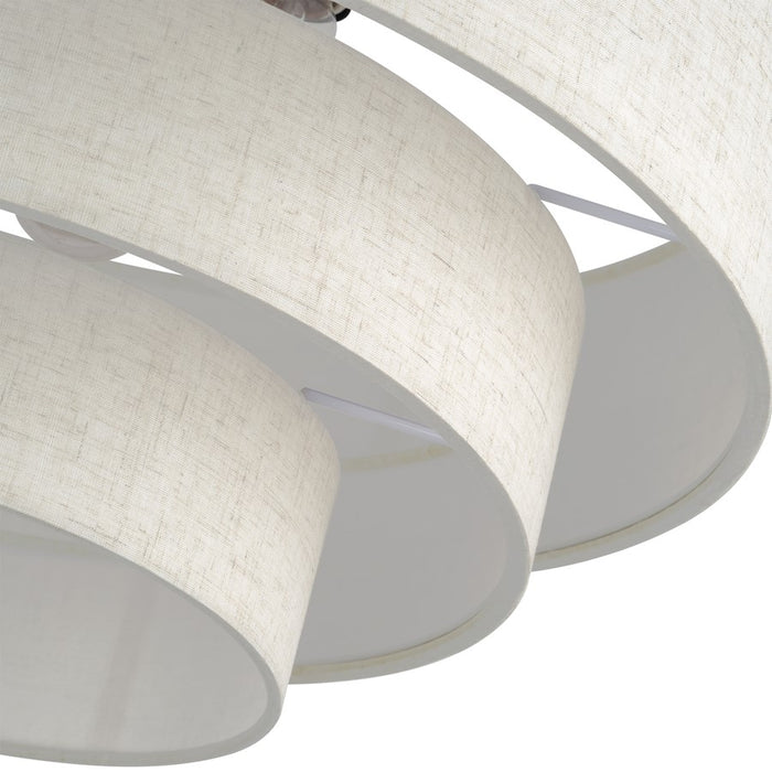 Livex Manorwood 4Lt Extra Large Semi-Flush, Bronze/Oatmeal/White
