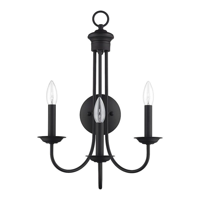 Livex Estate 3Lt Wall Sconce, Black
