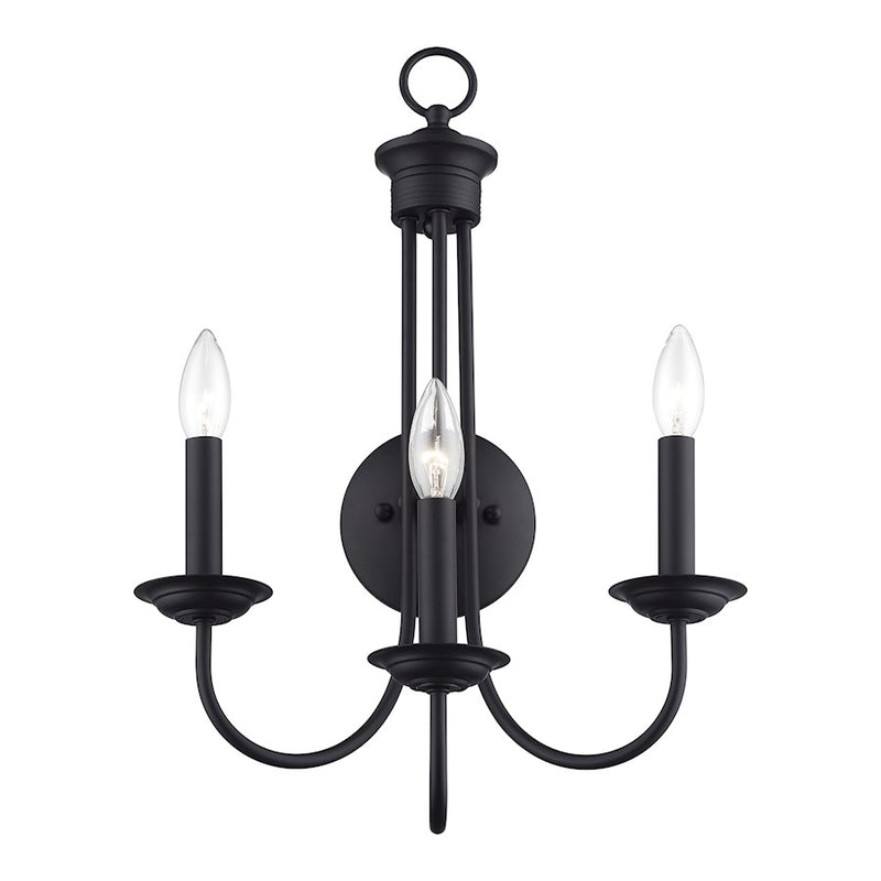 Livex Estate 3Lt Wall Sconce, Black