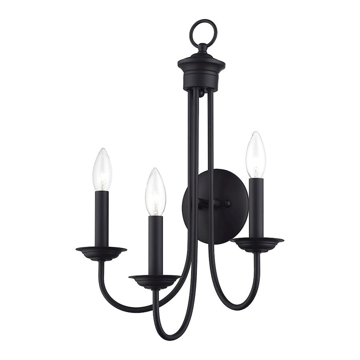 Livex Estate 3Lt Wall Sconce, Black
