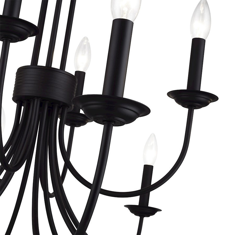 Livex Estate 12Lt Large 2-Tier Chandelier, Black