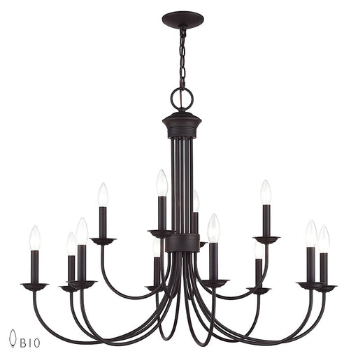 Livex Estate 12Lt Large 2-Tier Chandelier, Bronze - 42680-07